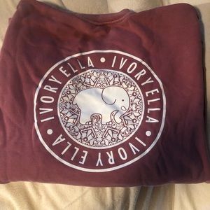 Ivory Ella busty rose crew neck sweatshirt